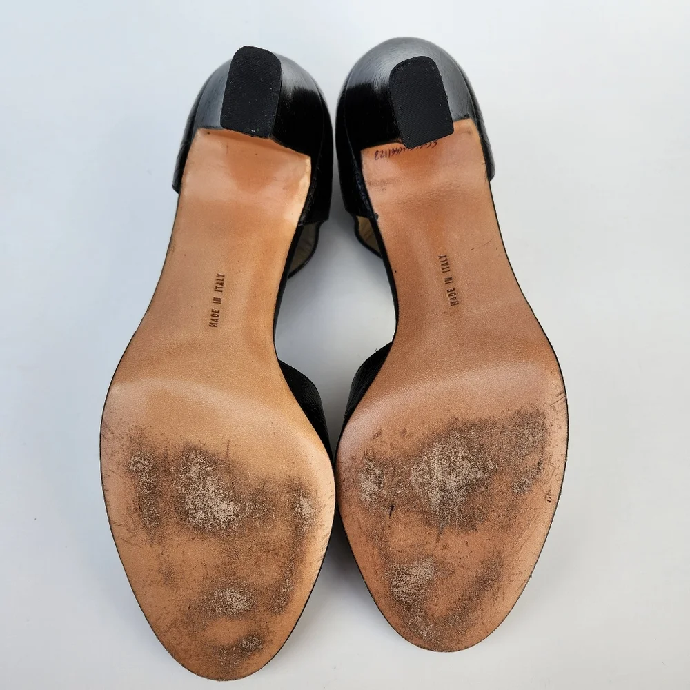 Salvatore Ferragamo Vintage 90s Crocodile Print Heels - Picture 6 of 8